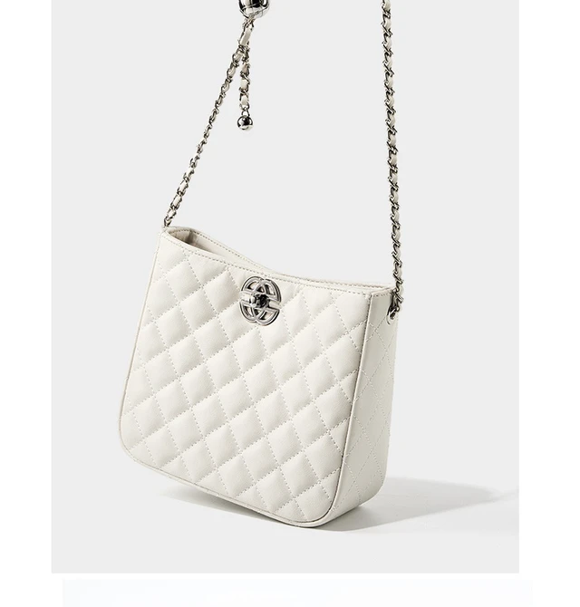 Alt view image 5 of 5 - Women Tote Bag Genuine Leather Crossbody Bag Large Capacity Handbags White