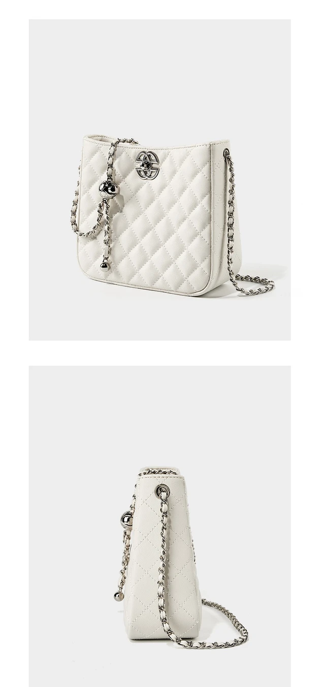 Alt view image 3 of 5 - Women Tote Bag Genuine Leather Crossbody Bag Large Capacity Handbags White