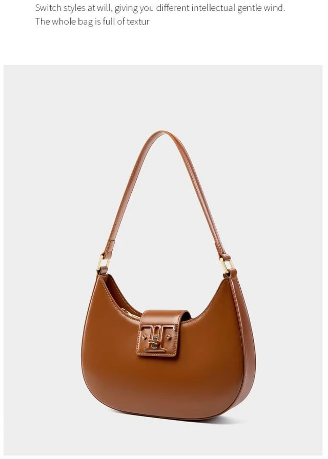 Alt view image 2 of 3 - Genuine Leather Women Handbags College Crossbody Messenger Bag Brown