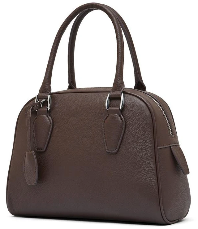 Main image of Women Genuine Leather Handbag Top-handle Satchel Bag Brown