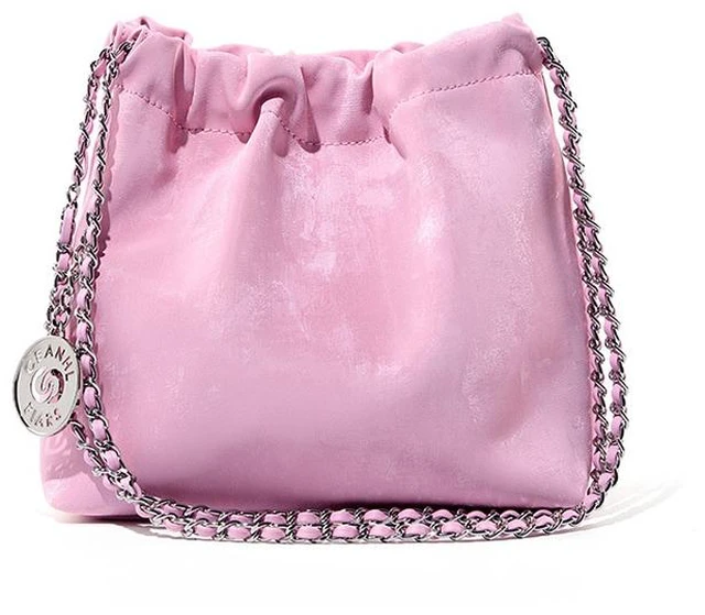 Main image of Genuine Leather Women's Handbag Beach Bag Simple Shoulder Bag Pink