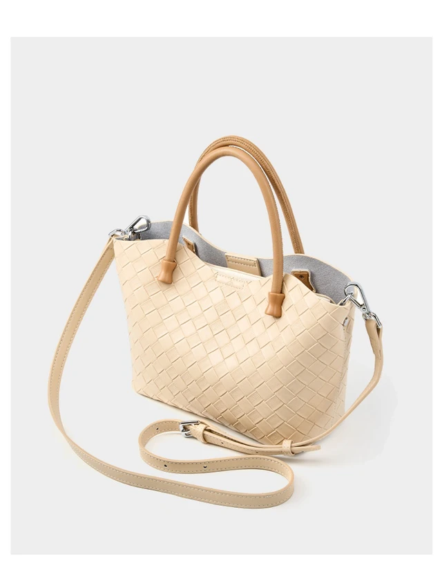 Alt view image 5 of 6 - Genuine Leather Women's Handbag Ladies Shoulder Tote Bag White
