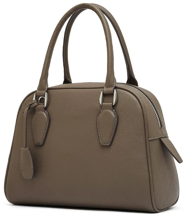 Main image of Women Genuine Leather Handbag Top-handle Satchel Bag Grey