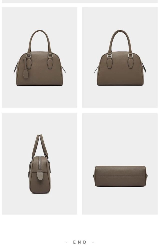 Alt view image 2 of 3 - Women Genuine Leather Handbag Top-handle Satchel Bag Grey