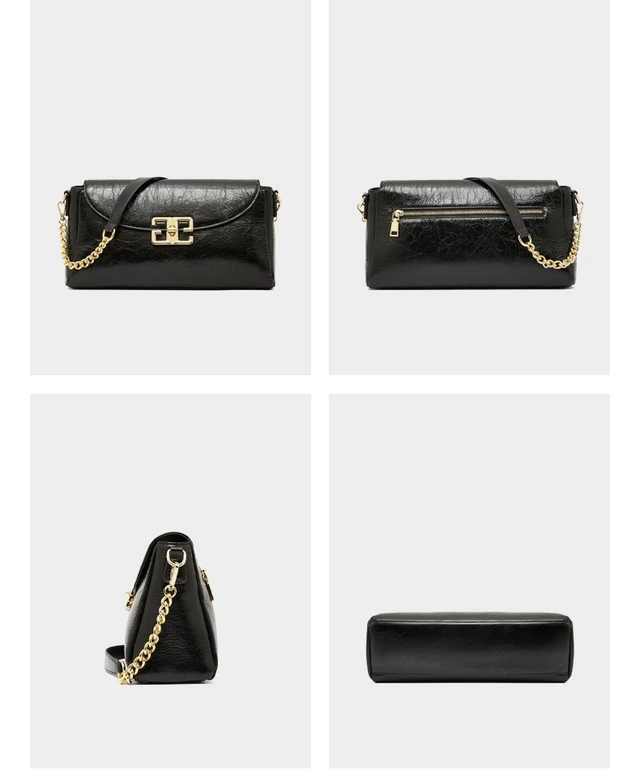 Alt view image 3 of 3 - Women Genuine Leather Shoulder Bags Fashion Hobo Bags Black