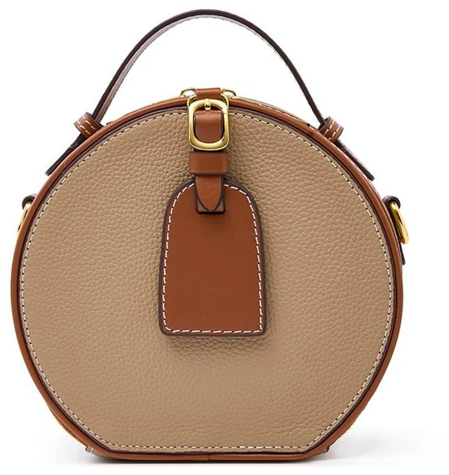 Main image of Genuine Metallic Leather Tote Bag for Women Brown