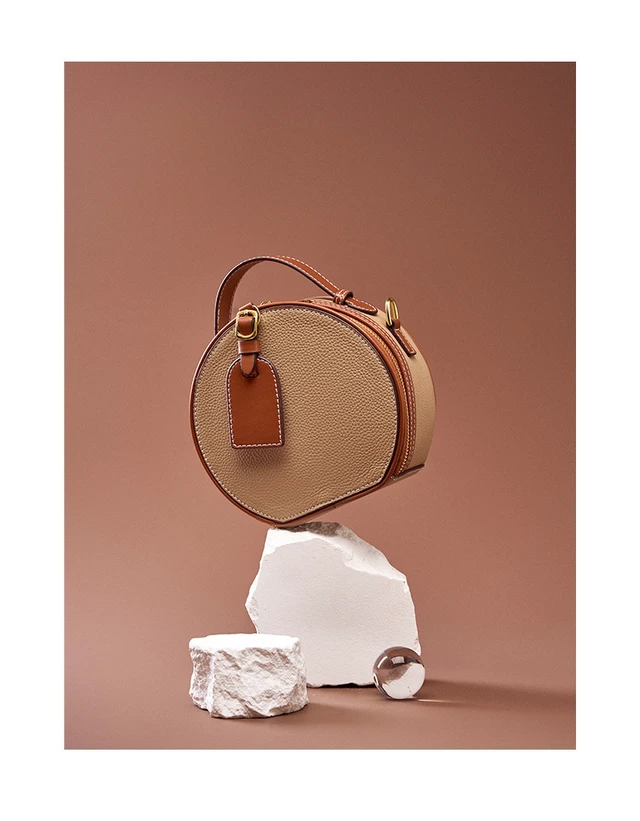 Alt view image 3 of 3 - Genuine Metallic Leather Tote Bag for Women Brown