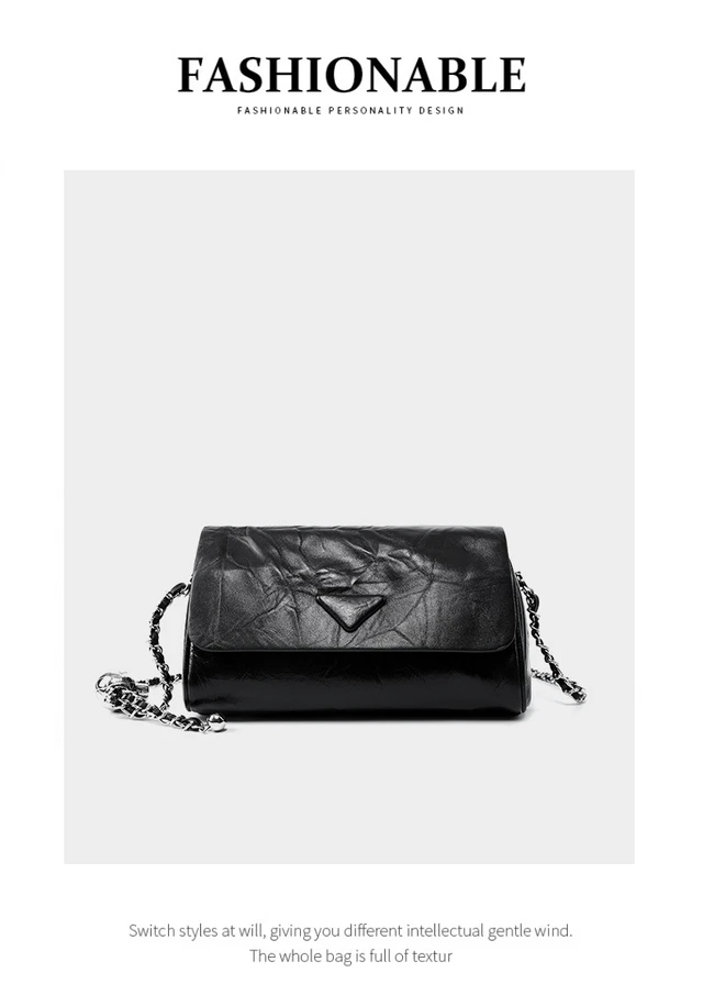 Alt view image 2 of 5 - Woman Handbag Luxury Leather Underarm Shoulder Casual Tote Lady Soft Bucket Bag Black