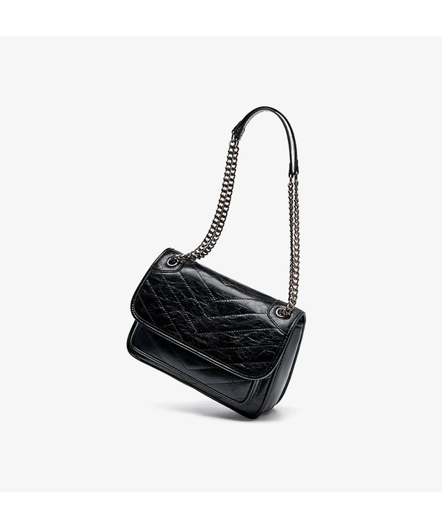 Alt view image 4 of 6 - Genuine Leather Crossbody Satchel Bag Vintage Purses Handbags for Women Black