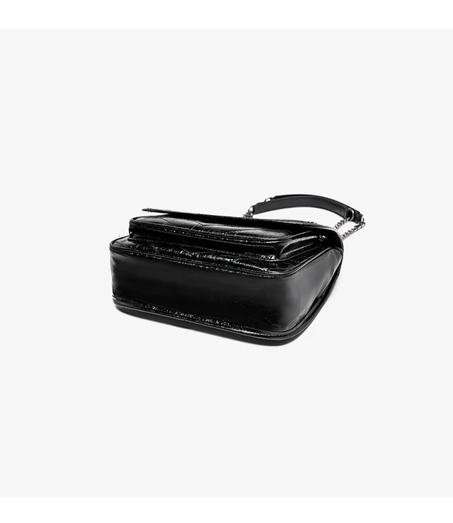 Alt view image 6 of 6 - Genuine Leather Crossbody Satchel Bag Vintage Purses Handbags for Women Black