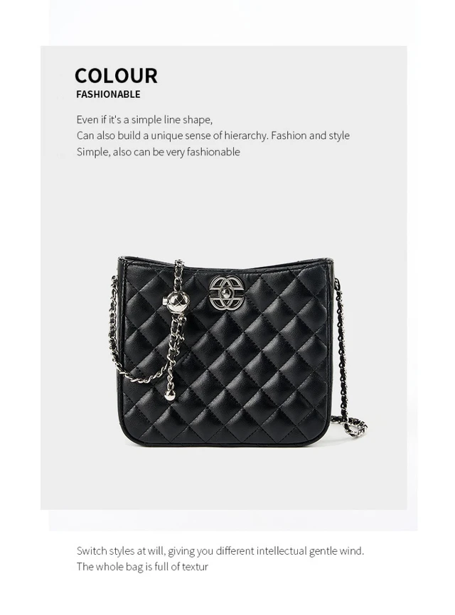 Alt view image 2 of 5 - Women Tote Bag Genuine Leather Crossbody Bag Large Capacity Handbags Black