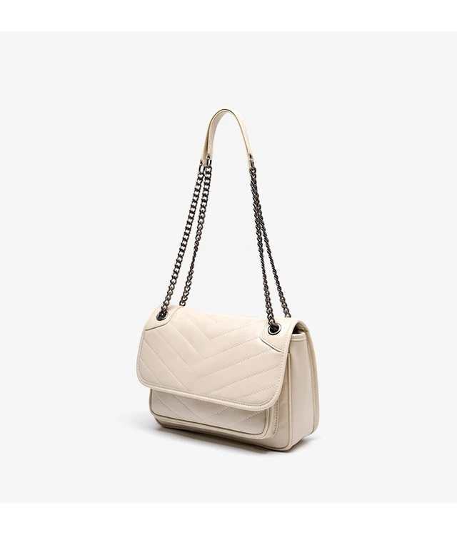 Alt view image 2 of 4 - Genuine Leather Crossbody Satchel Bag Vintage Purses Handbags for Women White