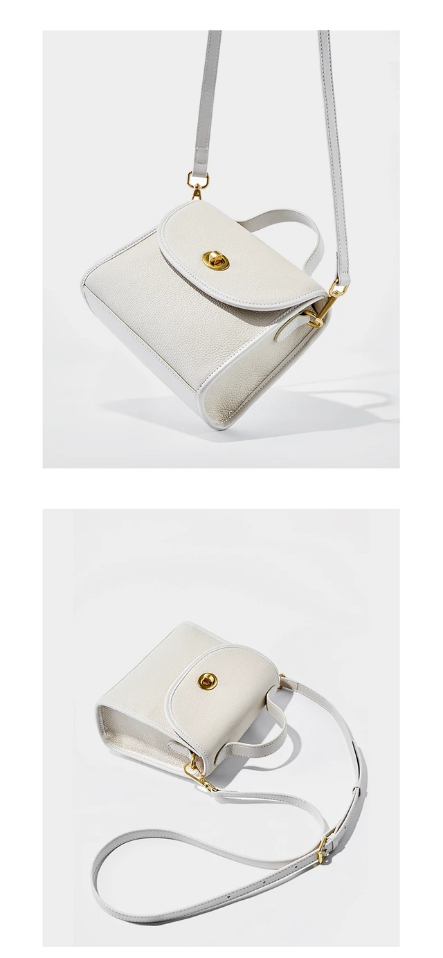 Alt view image 4 of 4 - Fashion Genuine Leather Women Shoulder Bag Handbag Lady Casual Tote Bag White