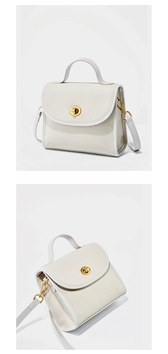 Alt view image 3 of 4 - Fashion Genuine Leather Women Shoulder Bag Handbag Lady Casual Tote Bag White