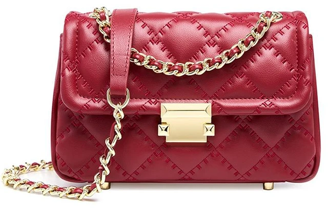Main image of Female Crossbody Bag Popular Genuine Leather Chain Bag Red