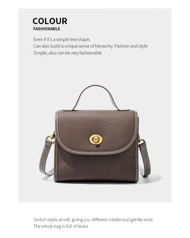 Alt view image 2 of 3 - Fashion Genuine Leather Women Shoulder Bag Handbag Lady Casual Tote Bag Grey