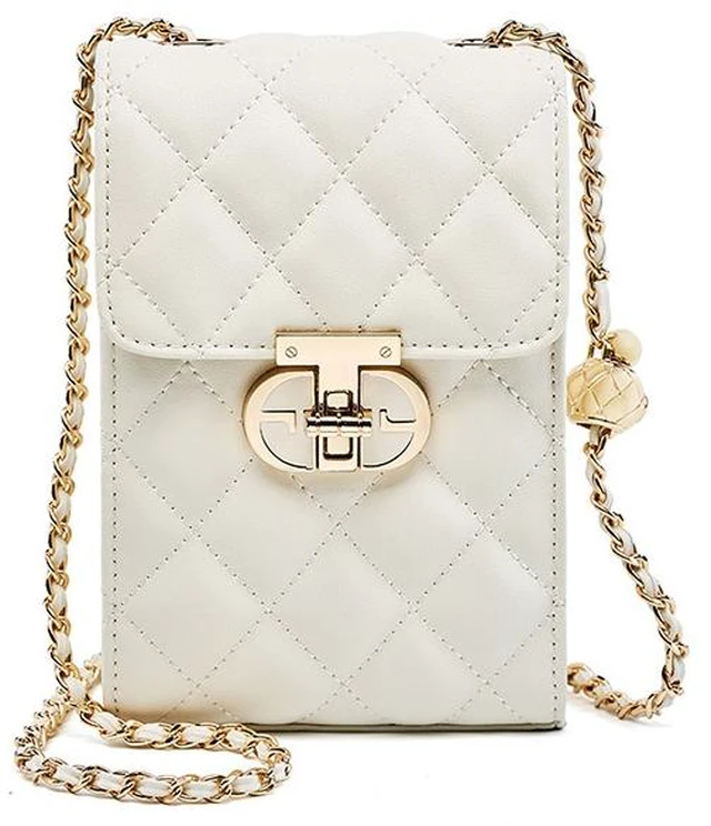 Main image of Genuine Leather Women's Bag Mini Phone Bag Women's Summer Crossbody Bag White