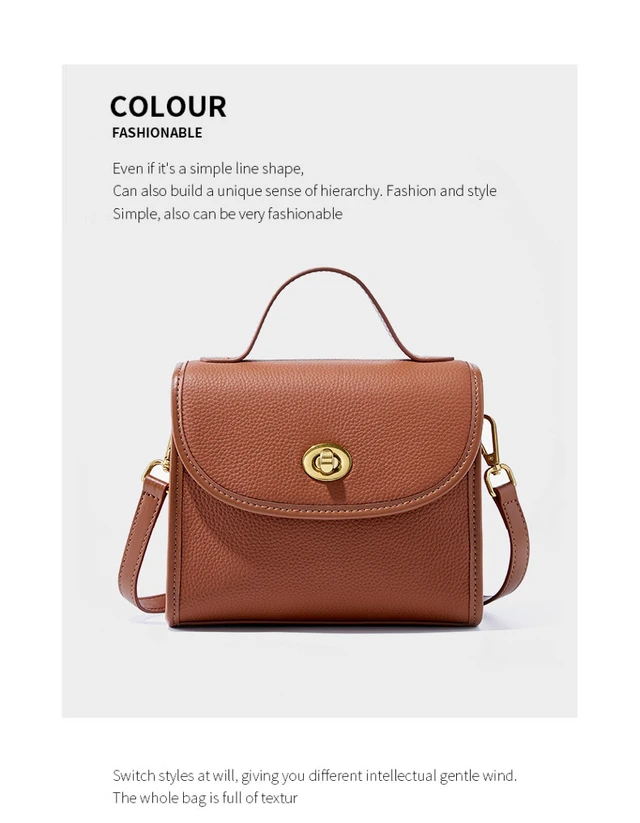 Alt view image 2 of 3 - Fashion Genuine Leather Women Shoulder Bag Handbag Lady Casual Tote Bag Brown