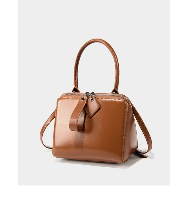 Alt view image 3 of 5 - Genuine Leather Women Tote Bag Soft Handbags Vintage Shoulder Purses Brown