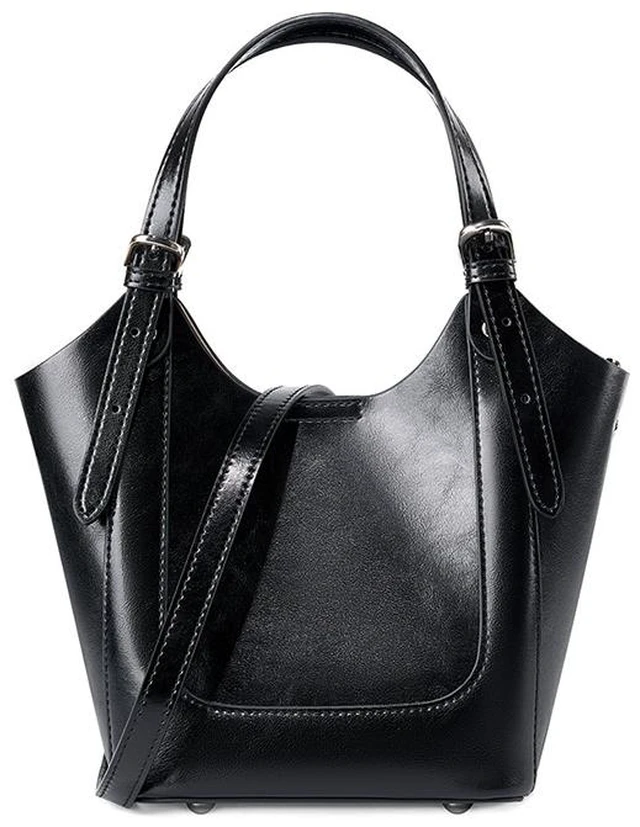 Main image of Genuine Leather Shoulder Bags Purses and Handbags for Women Satchel Designer Cross Body Hobo Bag Black