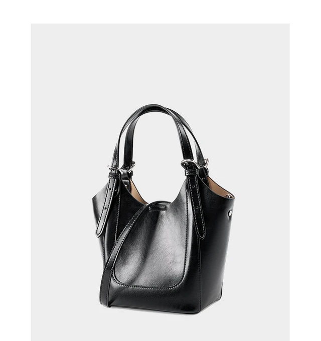 Alt view image 3 of 3 - Genuine Leather Shoulder Bags Purses and Handbags for Women Satchel Designer Cross Body Hobo Bag Black