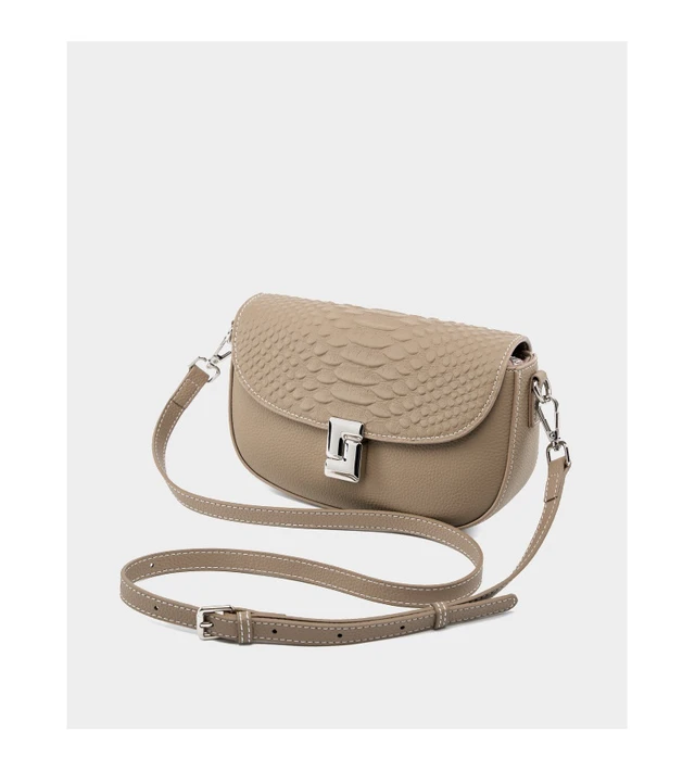 Alt view image 2 of 5 - Ladies' Genuine Leather Crossbody Bag Large Capacity Small Square Bag Grey