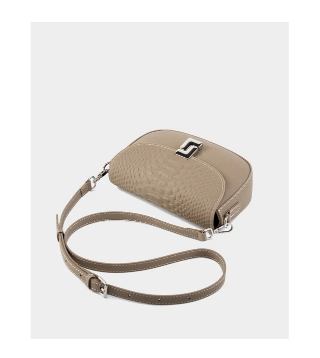 Alt view image 4 of 5 - Ladies' Genuine Leather Crossbody Bag Large Capacity Small Square Bag Grey