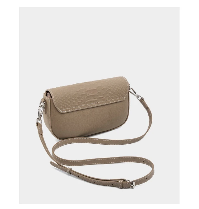 Alt view image 3 of 5 - Ladies' Genuine Leather Crossbody Bag Large Capacity Small Square Bag Grey