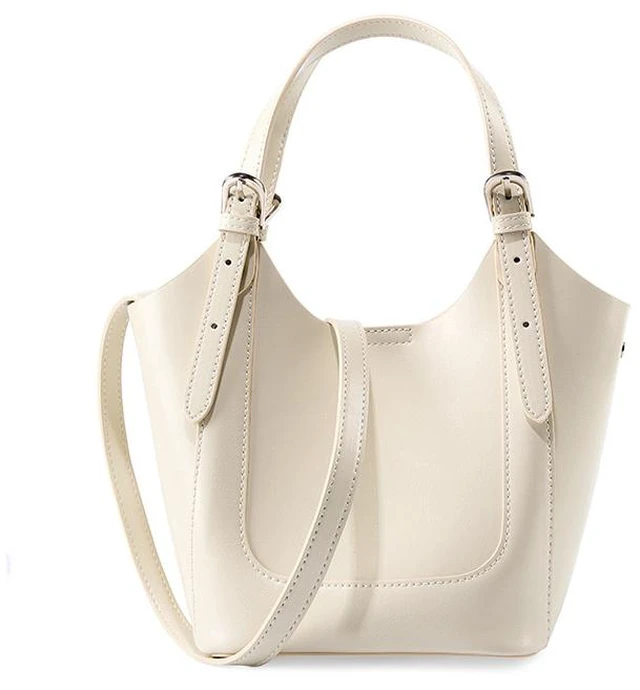 Main image of Genuine Leather Shoulder Bags Purses and Handbags for Women Satchel Designer Cross Body Hobo Bag White
