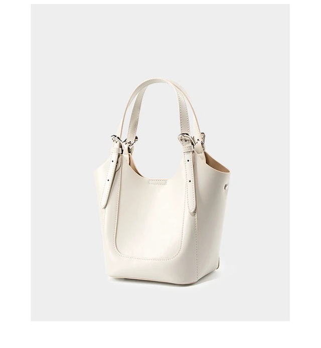 Alt view image 3 of 3 - Genuine Leather Shoulder Bags Purses and Handbags for Women Satchel Designer Cross Body Hobo Bag White