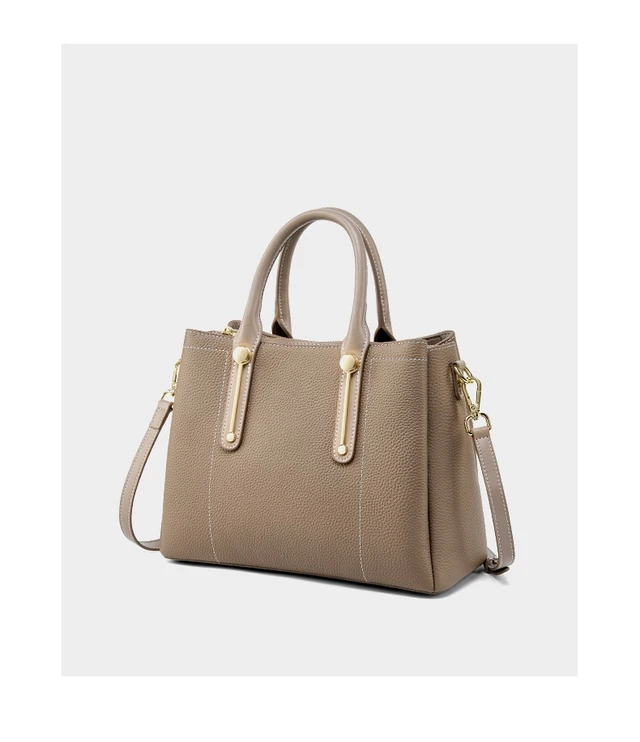 Alt view image 3 of 3 - Women Genuine Leather Purses Handbags Tote Bag Shoulder Bag Top Handle Satchel Crossbody Hobo Bags Grey
