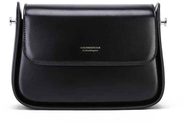 Main image of Women's Genuine Leather Saddle Bag Black