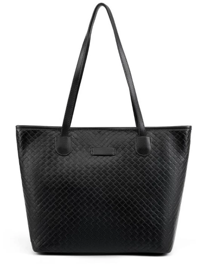 Main image of Womens Tote Handbag Genuine Leather Shoulder Bag Large Capacity Work Bag Black