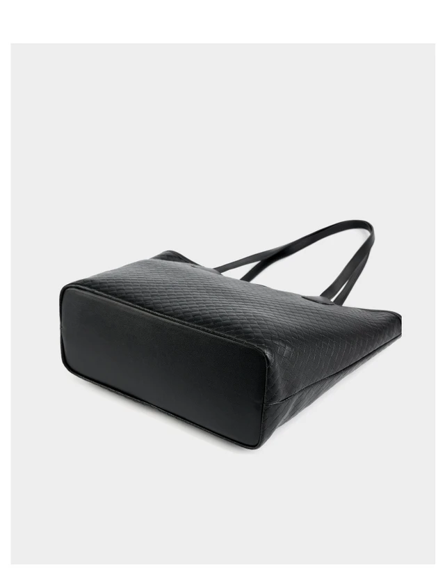 Alt view image 6 of 6 - Womens Tote Handbag Genuine Leather Shoulder Bag Large Capacity Work Bag Black