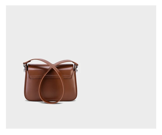 Alt view image 3 of 4 - Women's Genuine Leather Saddle Bag Brown