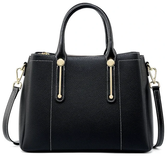 Main image of Women Genuine Leather Purses Handbags Tote Bag Shoulder Bag Top Handle Satchel Crossbody Hobo Bags Black