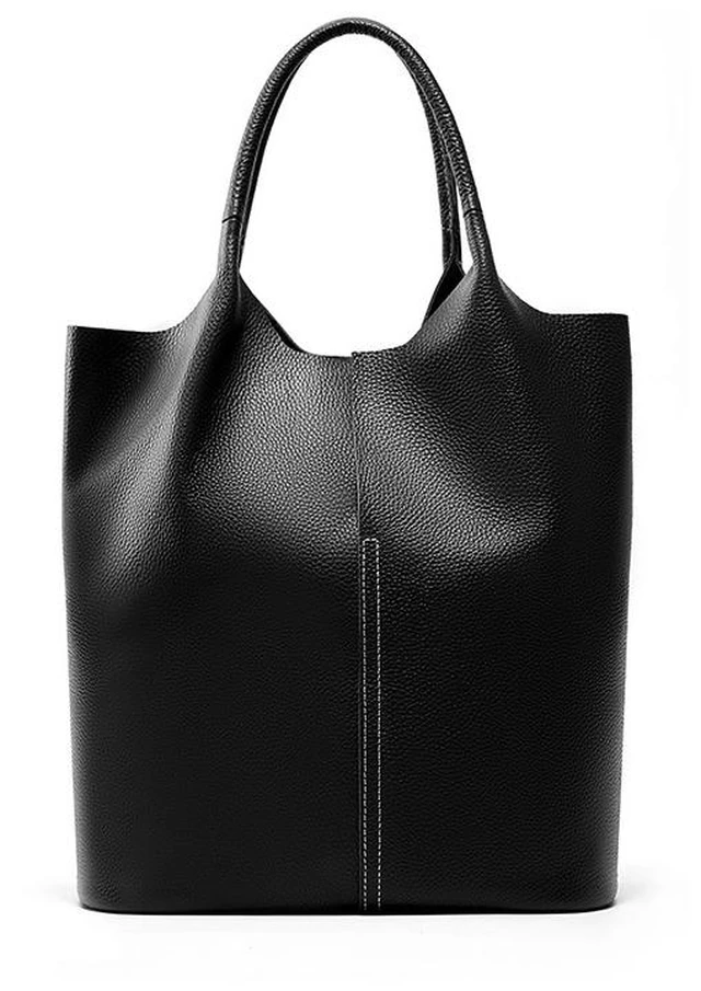 Main image of Ladies' Large Capacity Genuine Soft Leather Tote Bag Black