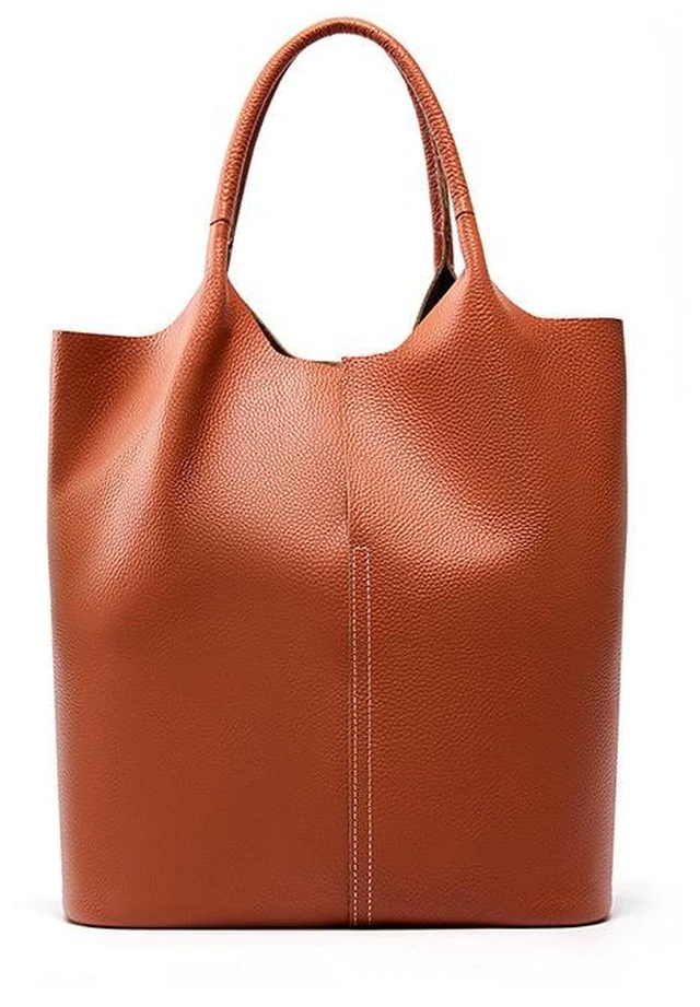 Main image of Ladies' Large Capacity Genuine Soft Leather Tote Bag Orange