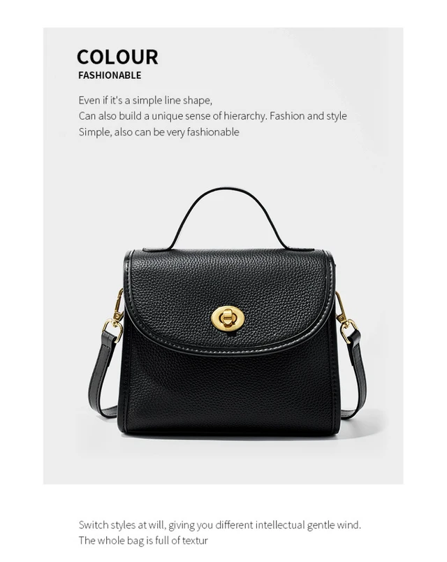 Alt view image 2 of 3 - Fashion Genuine Leather Women Shoulder Bag Handbag Lady Casual Tote Bag Black