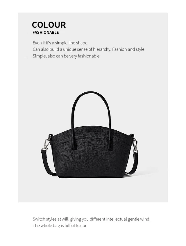 Alt view image 2 of 3 - Women Handbags Genuine Leather Large Capacity Shoulder Bag Black