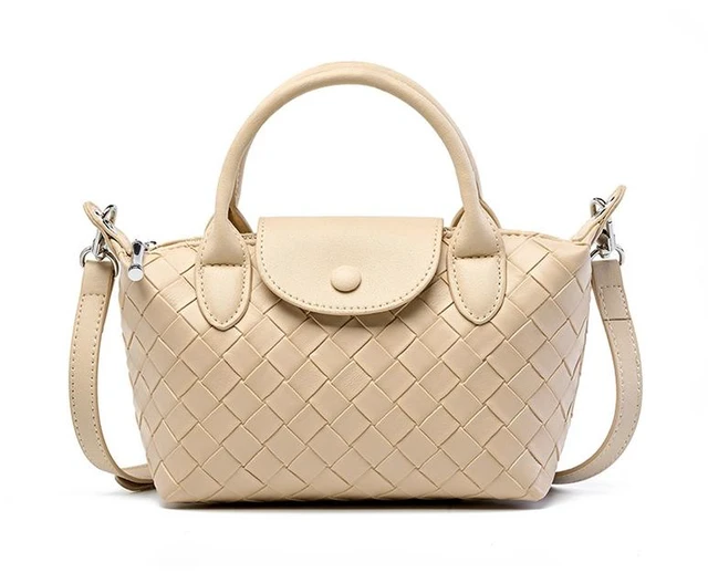 Main image of Genuine Leather Satchel Tote Bag Top Handle Handbag White