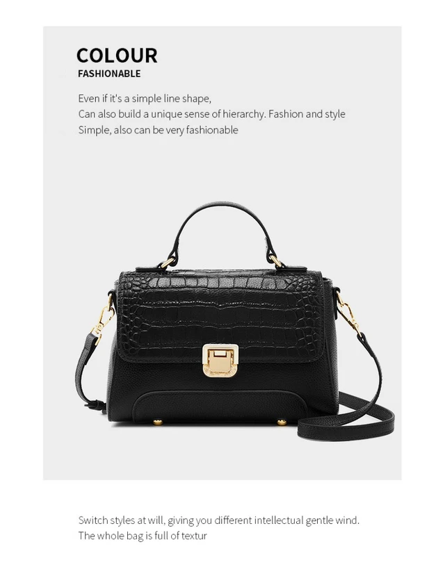 Alt view image 2 of 3 - Genuine Leather Women's Hangbags Crossbody Bag Black