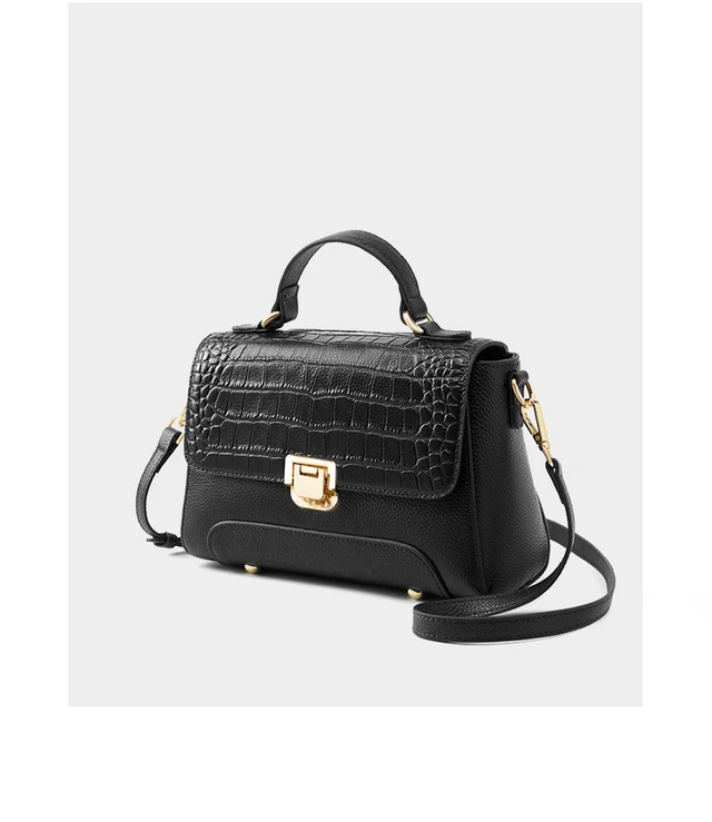 Alt view image 3 of 3 - Genuine Leather Women's Hangbags Crossbody Bag Black