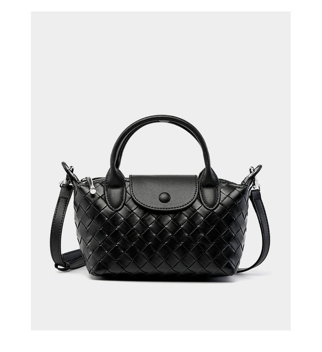 Alt view image 2 of 4 - Genuine Leather Satchel Tote Bag Top Handle Handbag Black