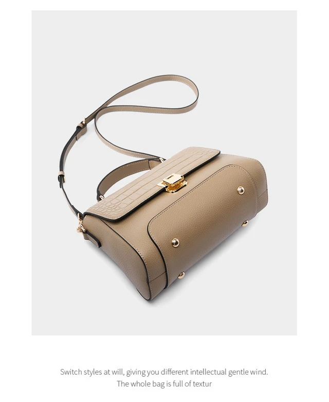 Alt view image 5 of 6 - Genuine Leather Women's Hangbags Crossbody Bag Bronze