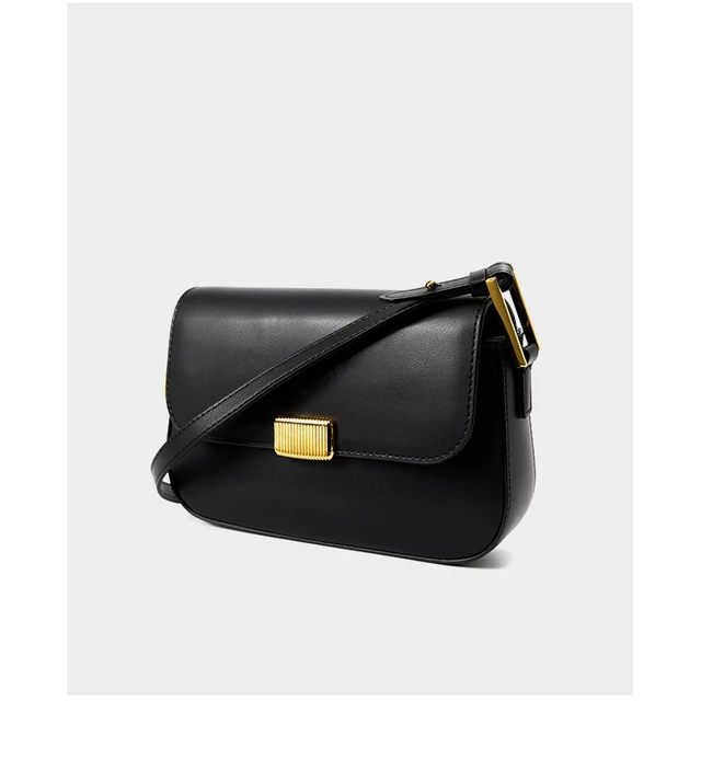 Alt view image 3 of 4 - Women Genuine Leather Crossbody Bag Black