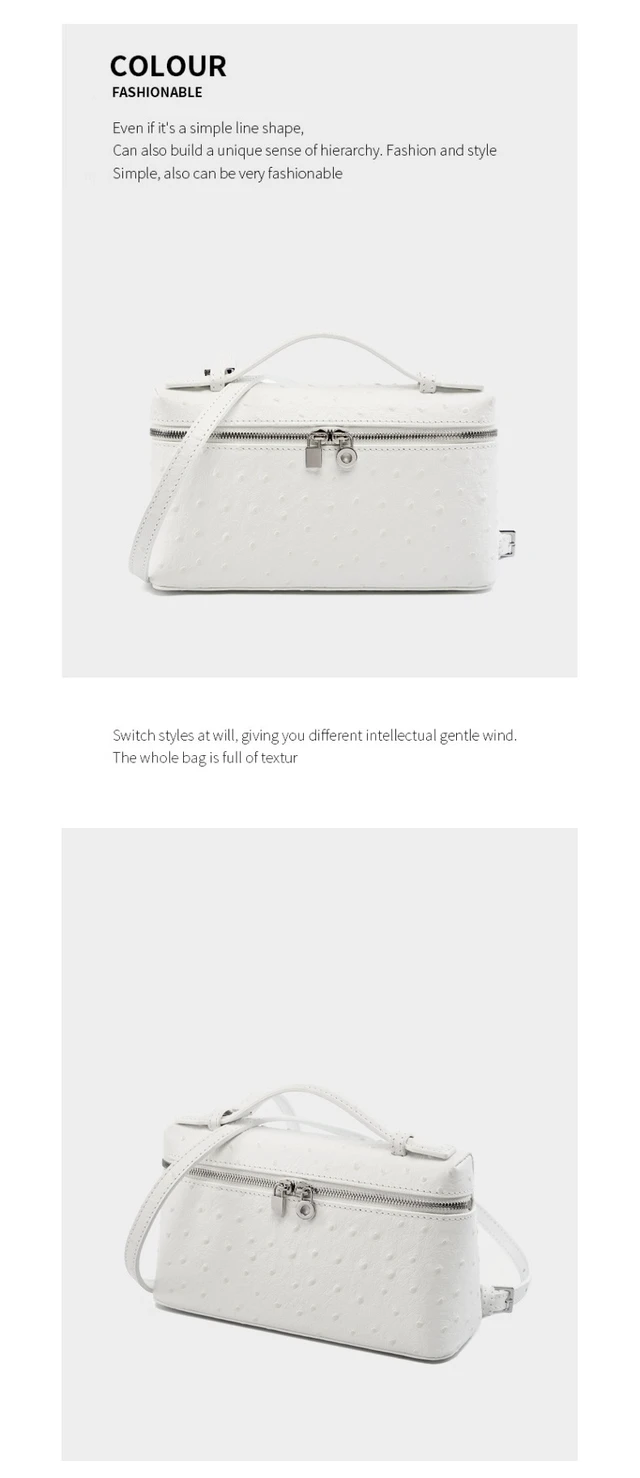 Alt view image 2 of 2 - Women's Genuine Leather Makeup Bag Shoulder and Crossbody Phone Bag White