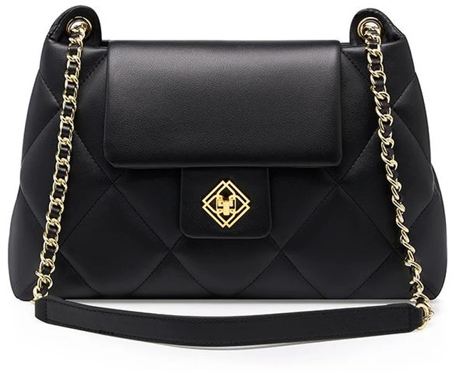 Main image of Genuine Leather Ladies'Crossbody Bag Black