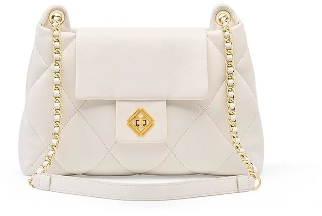 Main image of Genuine Leather Ladies'Crossbody Bag White