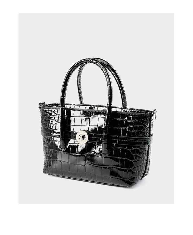 Alt view image 3 of 3 - Women Genuine Leather Satchel Bags Top Handle Crossbody Purses and Handbags Black